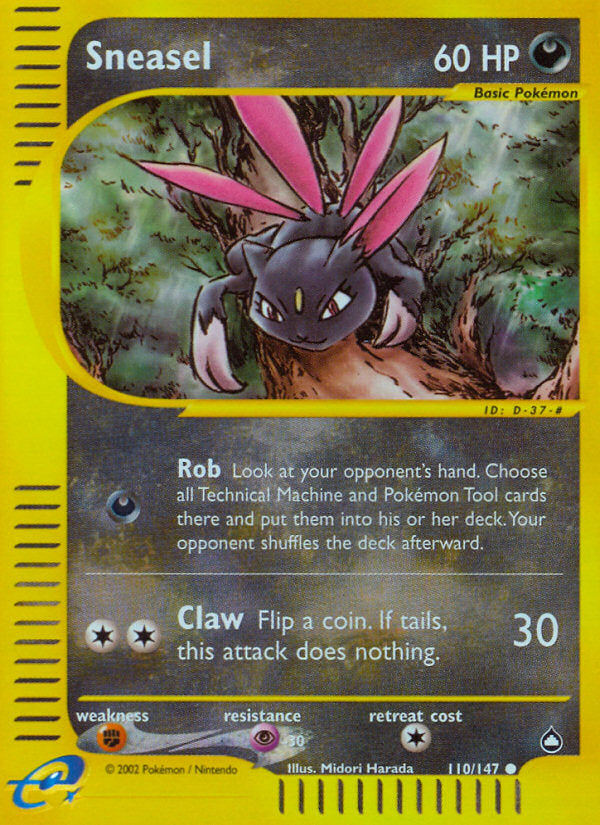 E-Series Aquapolis Sneasel #110/147 reverse holo
